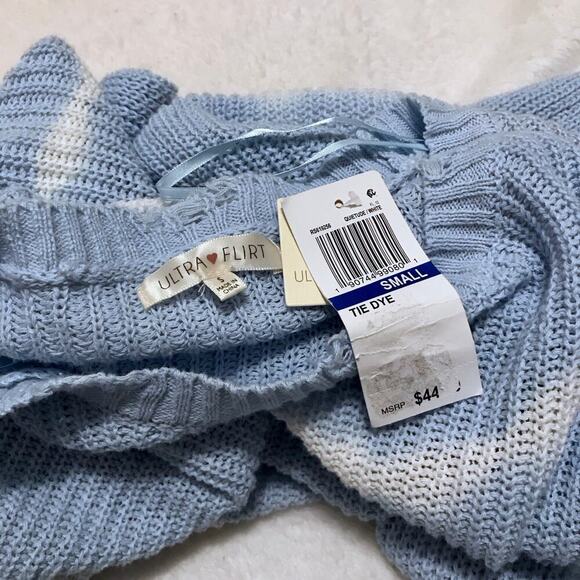 Ultra Flirt NWT Tie Dye Distressed Sweater Juniors S - Picture 8 of 10